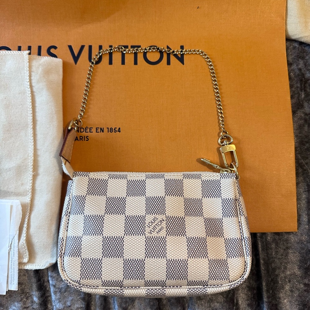 NWT ✨Louis Vuitton Damier Azur Mini Pochette - Picture 2 of 16